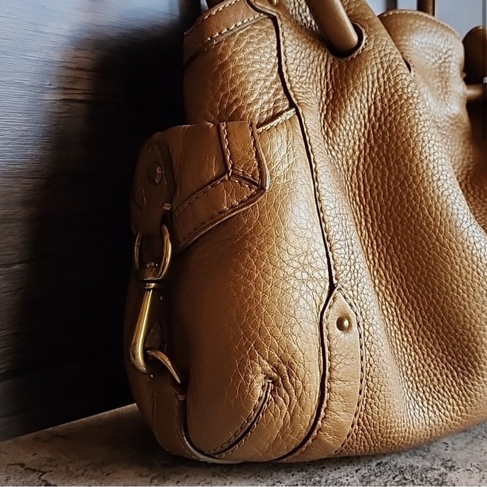 Cole Haan Tan Leather Shoulder Bag with Slouchy Silhouette - Picture 4 of 14